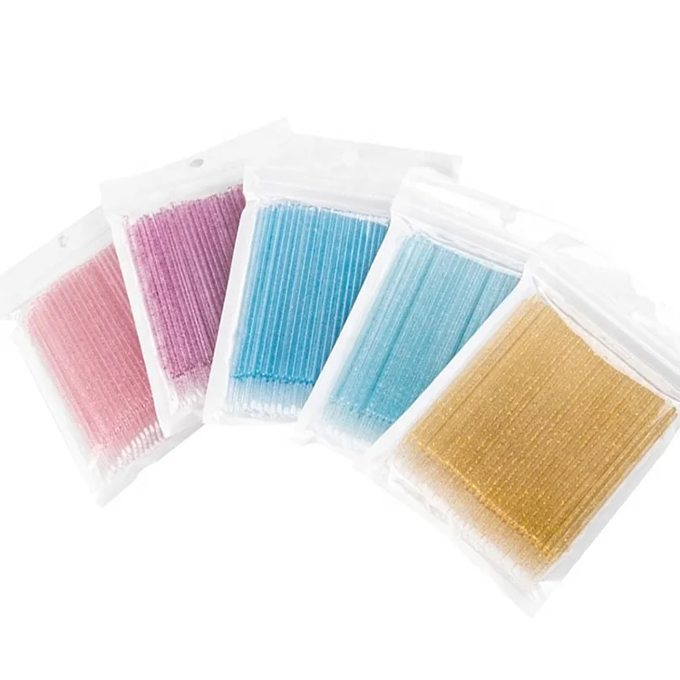 Wholesale cheap dental micro brush applicator lint free eyelash extension professional mirco makeup swabs