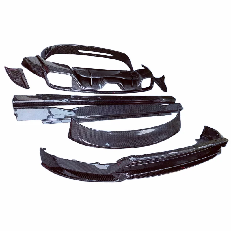 Front bumper edge side skirts  rear diffuser rear spoiler for the Porsche Cayenne 18-21 TK style carbon fiber body kit