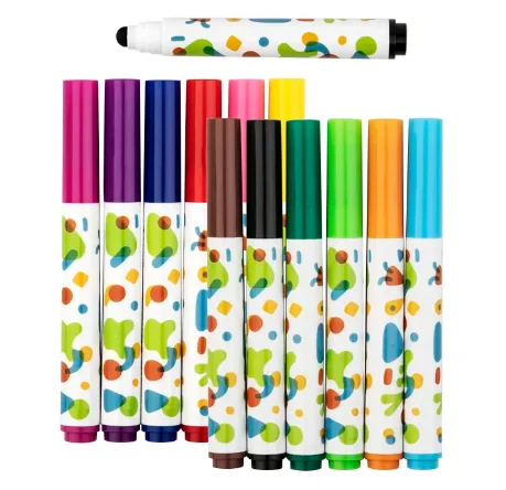 12-pack non-toxic washable marker set with round head for kids