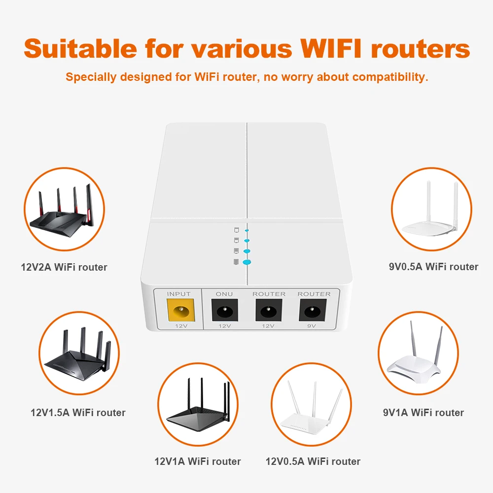 WGP OEM mini ups для роутера onu 9v 12v 2A маршрутизатор с 6-часовым резервным 7800mah DC Mini UPS Wi-Fi маршрутизатора