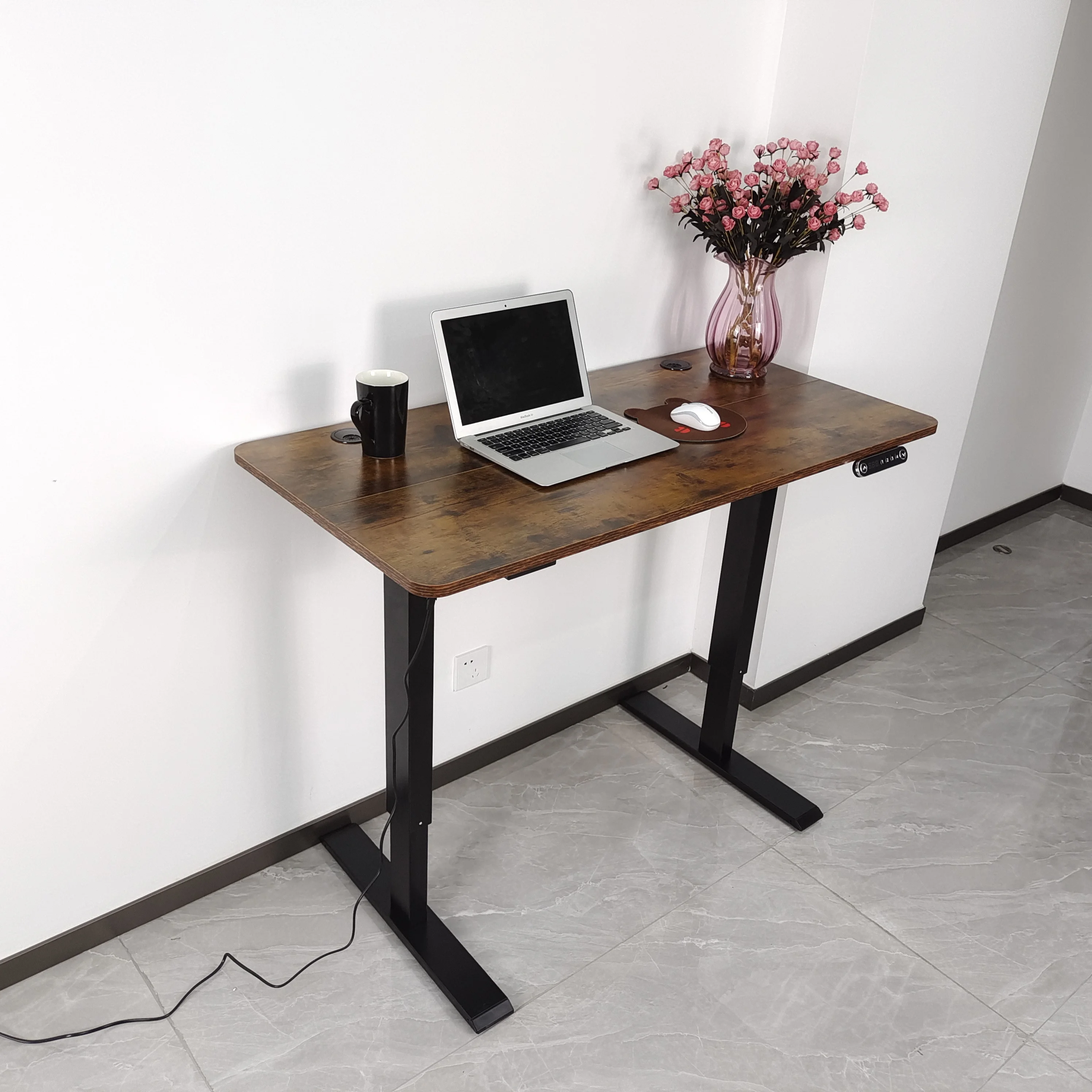 electric adjustable lift up and down standing desk for office