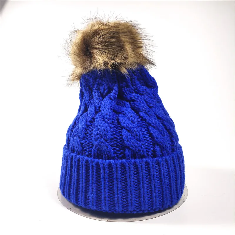 Custom Logo Adult Knit Cap Personalised Customize Colour Bennie Wholesale Beani Pom Pom Knitted Hats Custom Pompom Beanie