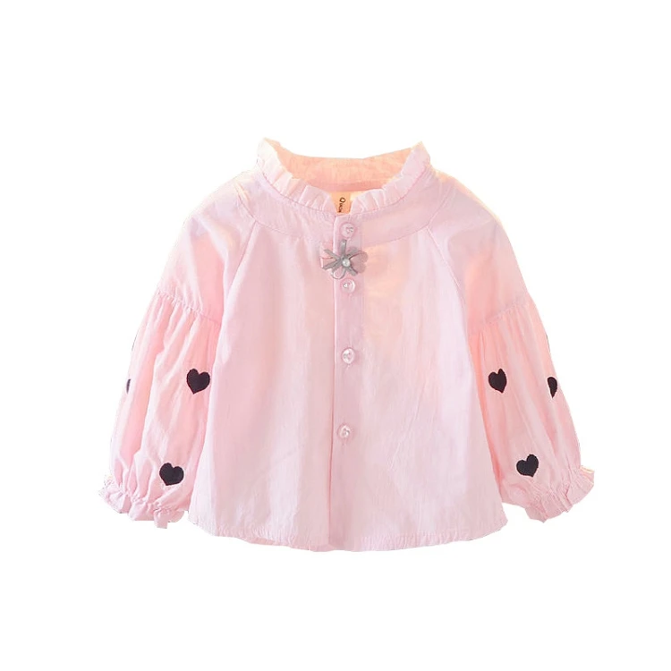 M1307 Autumn Korean kids top Blouse toddler girl long sleeve shirt