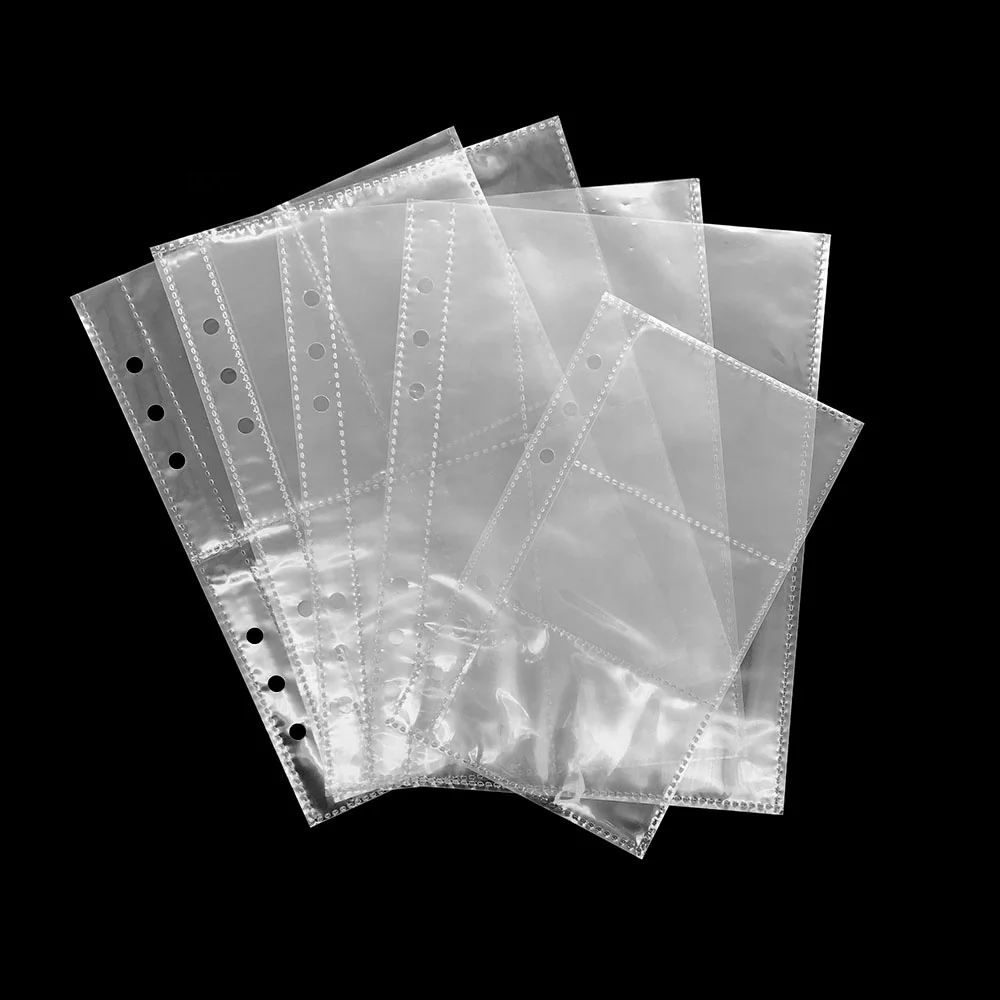 A5 Clear PP Trading Gaming Card Sleeves 2-Layer Loose Leaf Binder Storage Album Photo Collection Holders Wallet Sizes