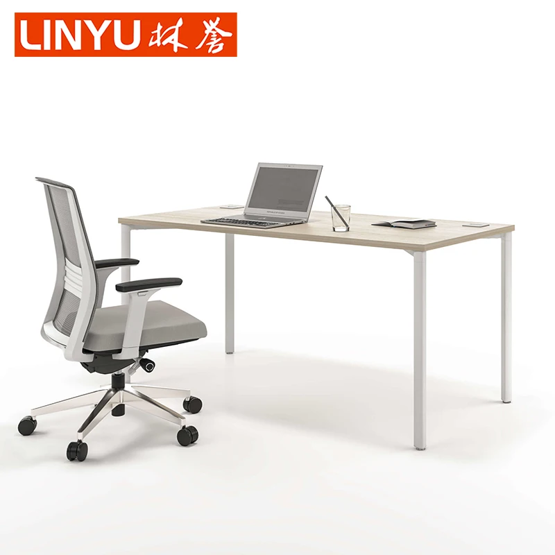Ergonomics MDF office desk furniture computer table home office with transparent acrylic screen