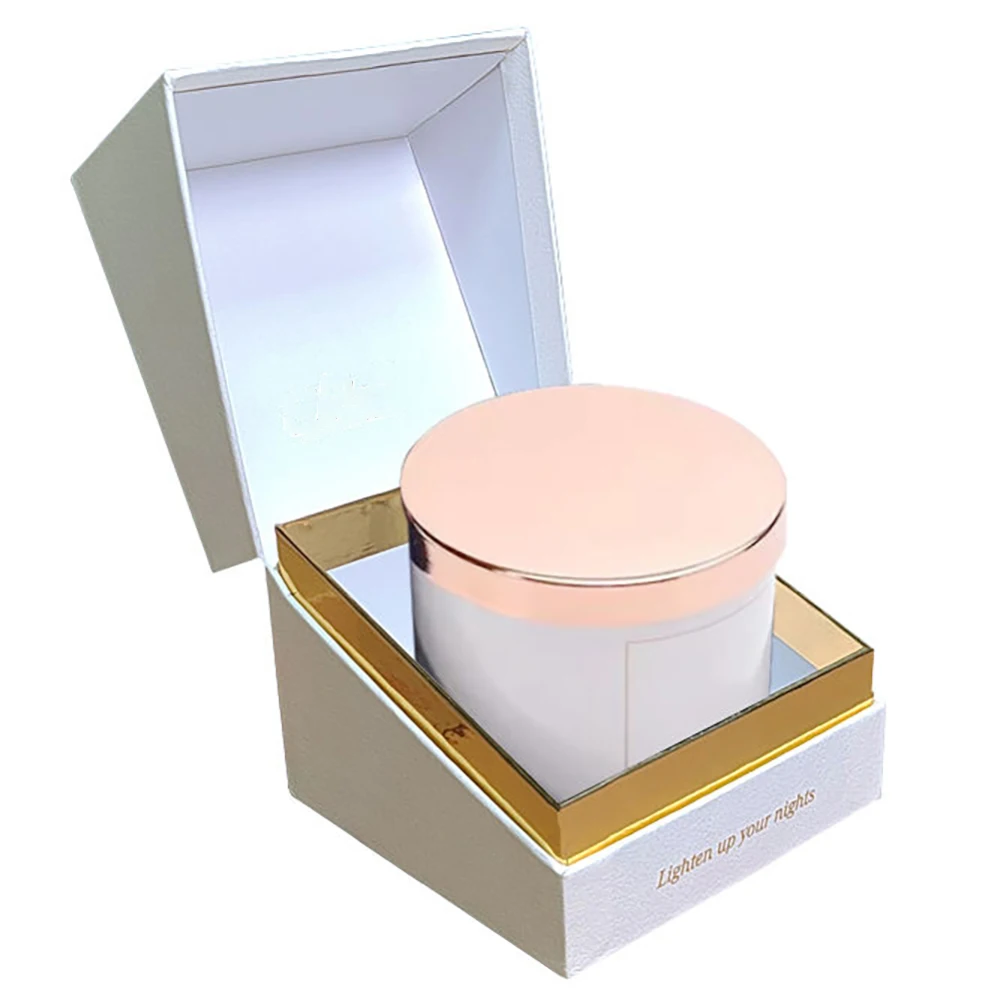 Luxury Custom Design Scented Candle Jar Gift Art Paper Boxes Flip Lid Single Candle Cardboard Box Perfume Shipping Packaging Box