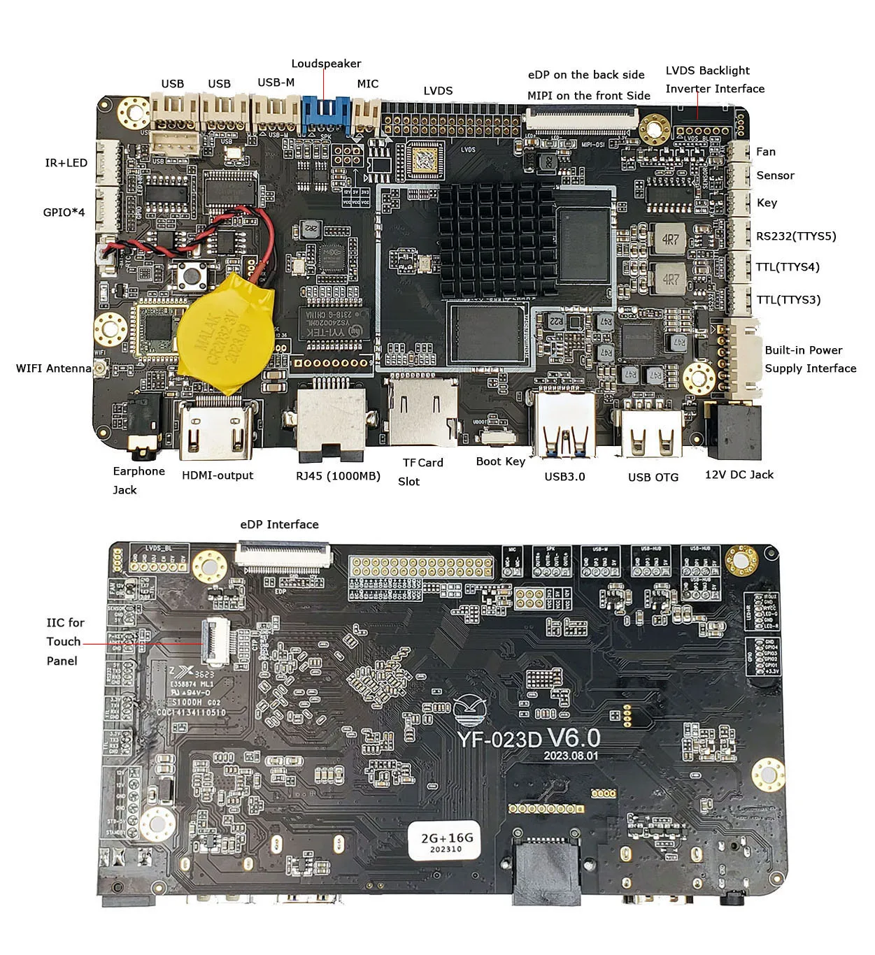 RK3566 RockChip Android 13 & Linux 11 материнская плата/OEM/Встроенный Wi-Fi/5G гигабитная Сеть RJ45 LVDS/EDP/MIPI Smart digital signage