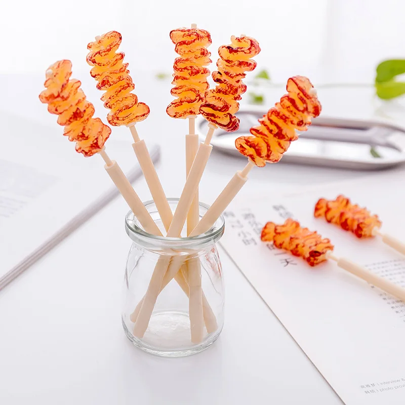 High Quality Personalized Cute Interesting Stationery Plastic Ballpoint Pen 0.7mm Simulation Skewer Barbecue Gift Ballpoint Pen