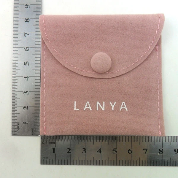 Small Velvet Pouch Bag Luxury Envelope Suede Jewelry Pouch for earrings Mini Pink Velvet Pouch