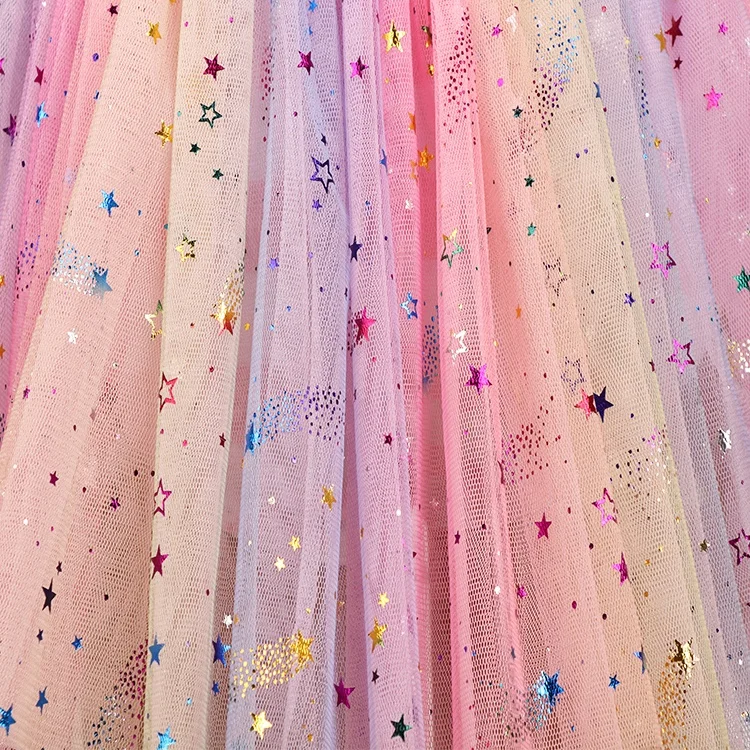 Popular Unicorn Dance Leotards Chiffon Skirt Sleeveless Ballet Leotards for Girls Dance Camisole Dress with Rainbow Color Summer