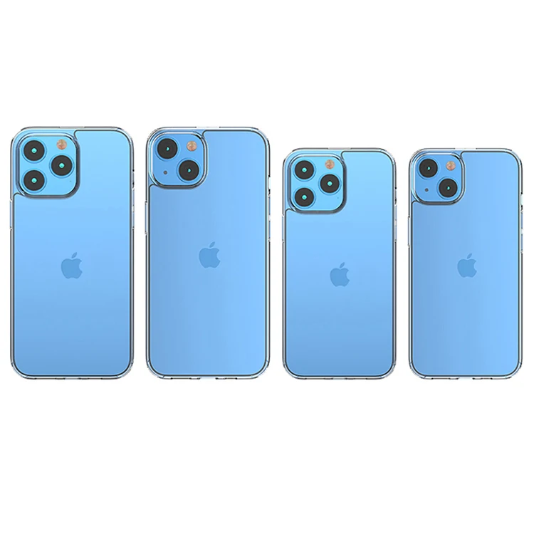 For iPhone 14 13 12 Mini 11 Pro Max 6 7 Plus Frame Bumper Shockproof Cover 1.5 mm Transparent Hard Acrylic PC Clear Phone Case
