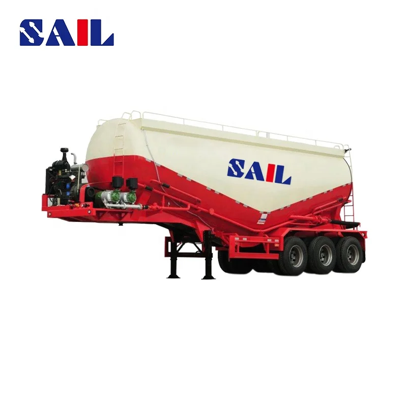 SAIL 3 Axles 65cbm 60 Ton Tanker Storage Dry Bulk Cement Tank Trailer With Pneumatic Semi Truck Trailers For Powder Transport