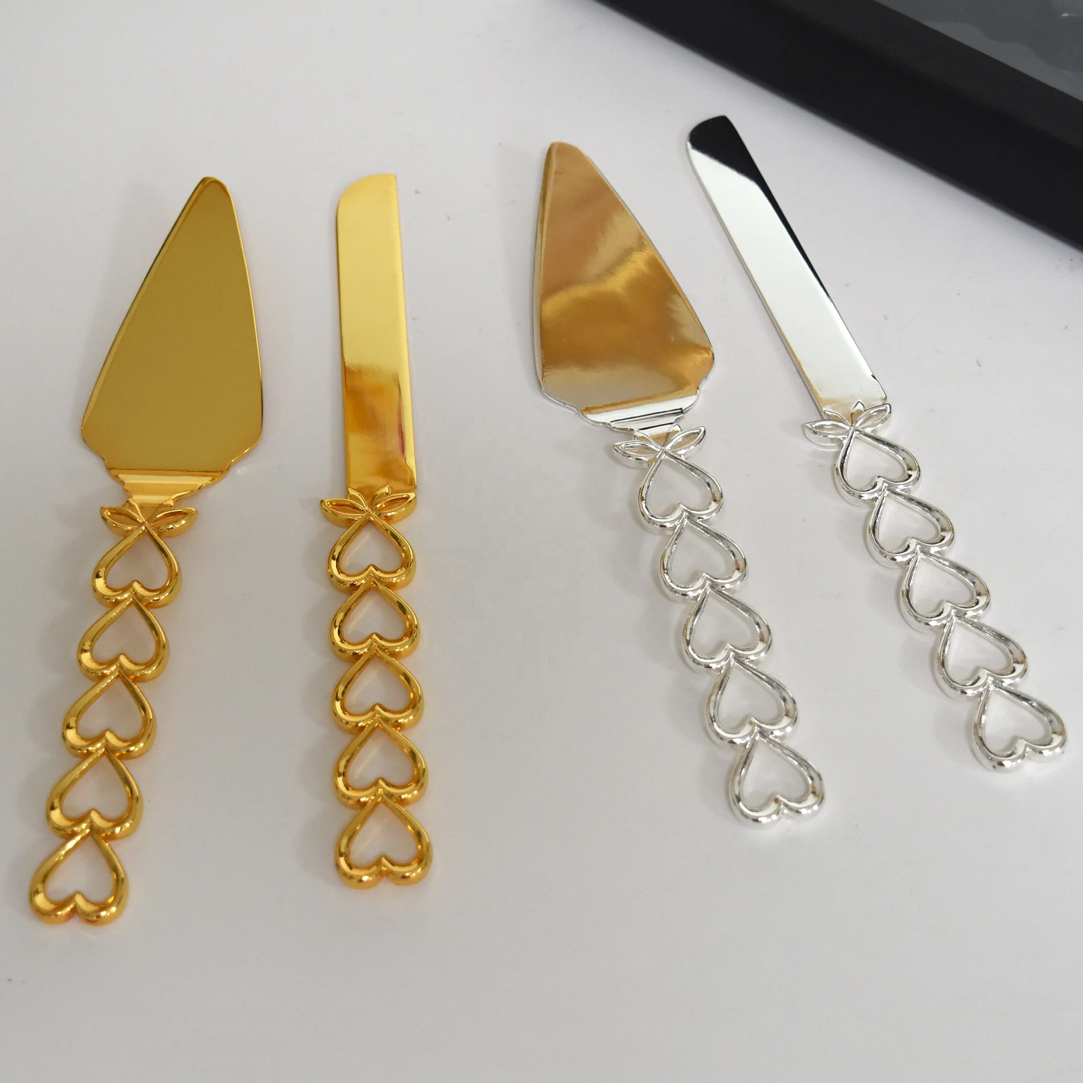 Steel wedding cake cutting knife kitchen silver cake shovel cutter set