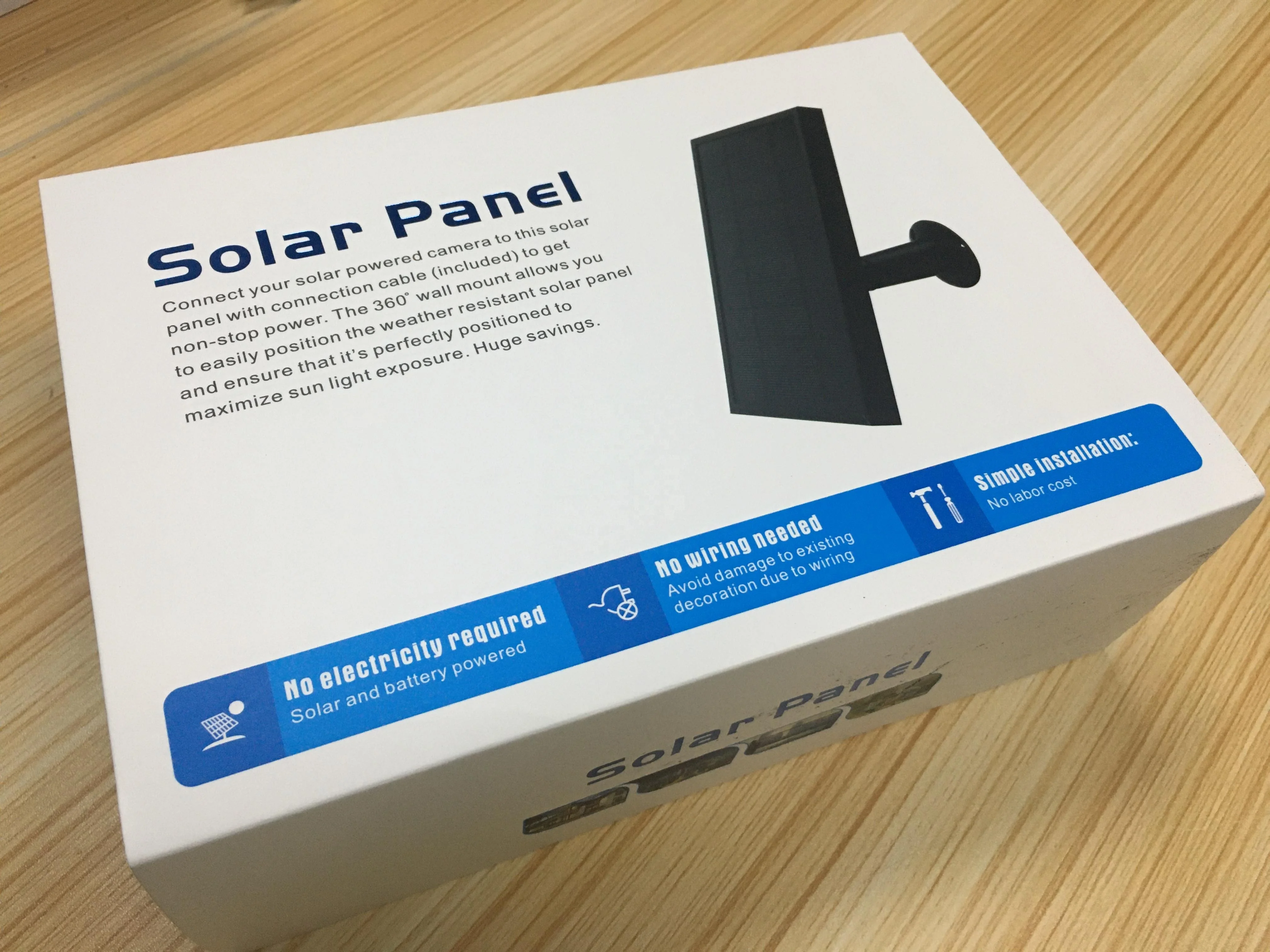 Solar Home System outdoor 5W  External Solar panel with 3 meter wire charger for security ring camera