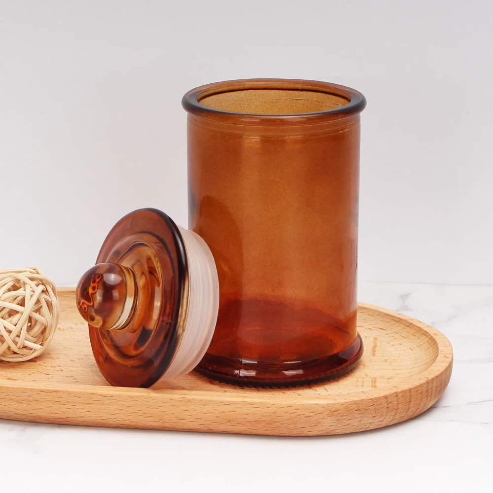 Classic 8oz Thick Glass Jars with Metal Lids Crystal Votive Candle Stick Holders Clear Round Candle Making Jars