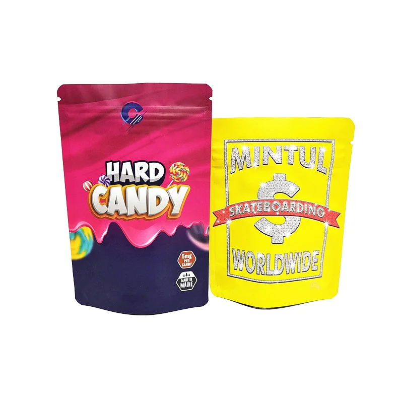 Custom 3.5g 7g 14g 28g 1 Pound Printed Plastic Stand Up Doypack Pouch Smell Proof 3.5 Grams Mylar Bags With My Logo