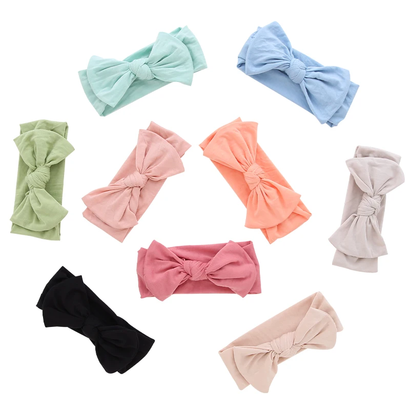 Shower Facial Decorated Baby Girls Head Band High Quality Bamboo Fabric Sweet Solid Color Head Scarf OEM Wholesale Headband