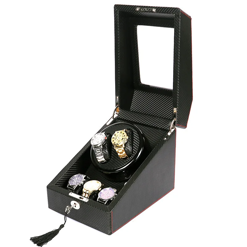 Carbon fiber mechanical watch automatic upper chain motor box 2 + 3 electric meter shaker wholesale watch box