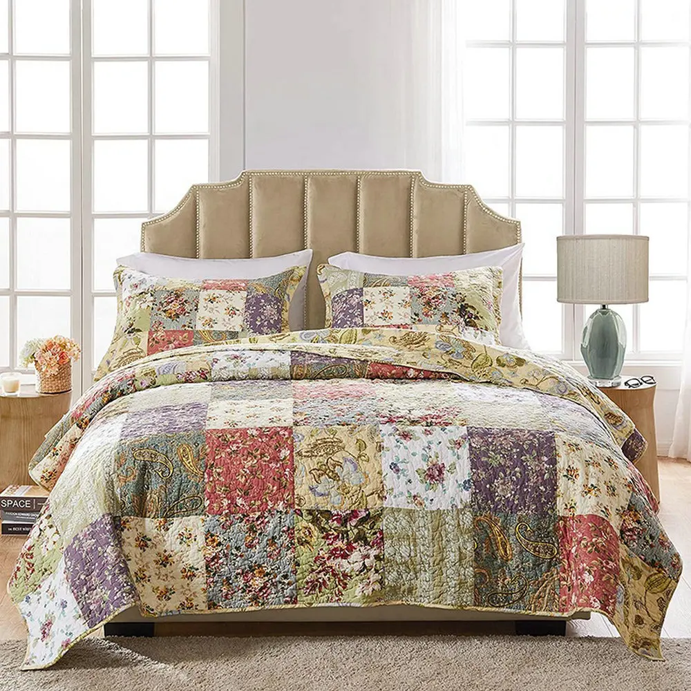 New special design bohemian style bedspread quilted prices cheap Double bed