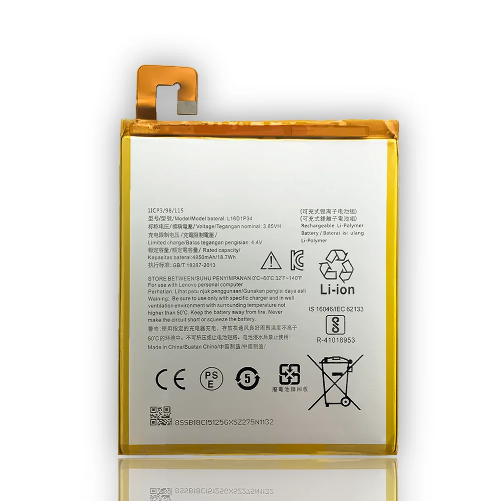 
4850mAh L16D1P34 100% Original Li-ion Polyer Rechargeable battery For Lenovo Tab 4 8 TB-8504X TB-8504F Tab 4 8 Plus 