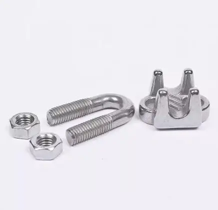 Factory Supply Steel wire rope clamps DIN 1142 Grade 316 Stainless steel U-shaped locking clips