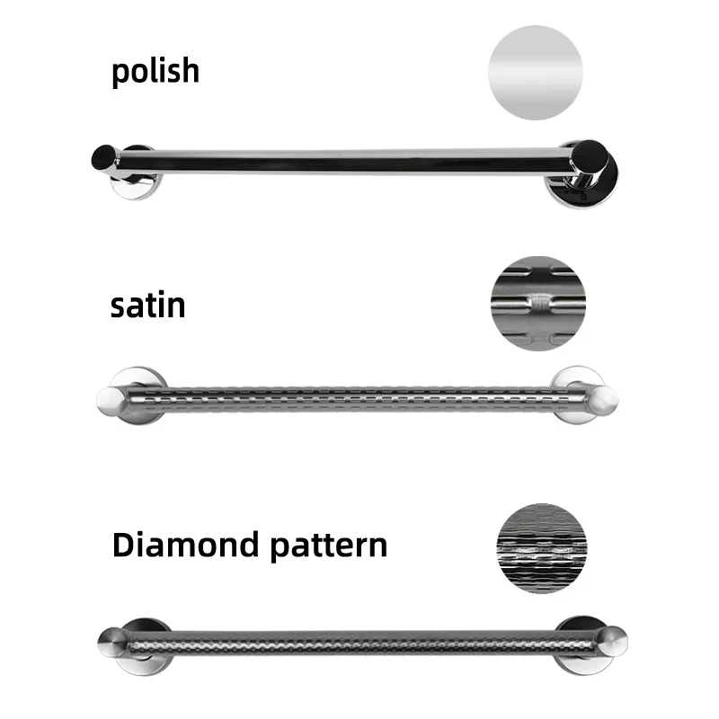 High Quality Hospital 300Mm 600Mm Brushed 304 Stainless Steel Secure Hand Handrail Bathroom Grab Bar