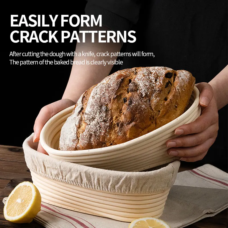 Custom Wholesale Banneton 9 Inch Proof Basket Premium Round Natural Rattan Bread Proofing Basket