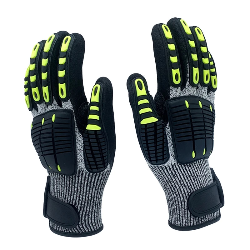 China Manufacture Antiimpact Palm Sandy Coated Anti Collision Impact Protection Shock Absorbing Gloves