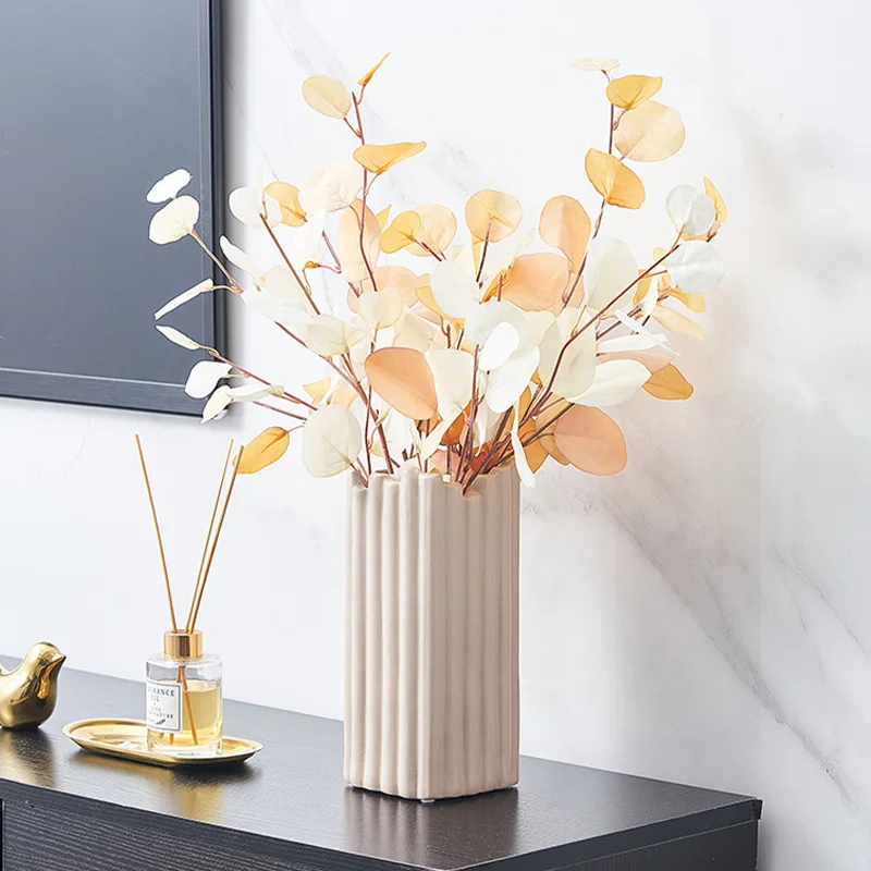 Nordic simple modern ceramic vase living room tea table TV cabinet bedroom model room decoration simulation flower decoration
