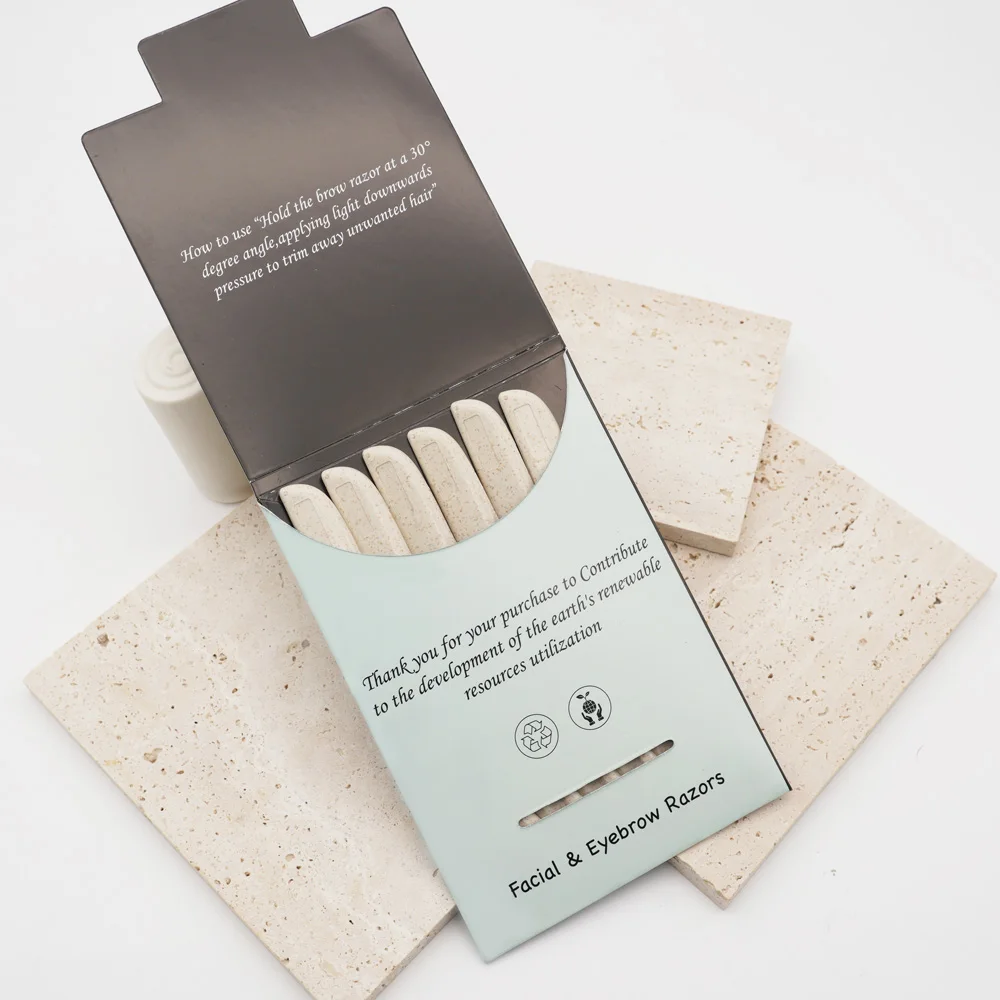 RTS ECO friendly Wheat Straw Fiber Eyebrow Razor Lady Shave Eyebrow Trimmer Natural Color Dermaplaning Tool Eyebrow Razor