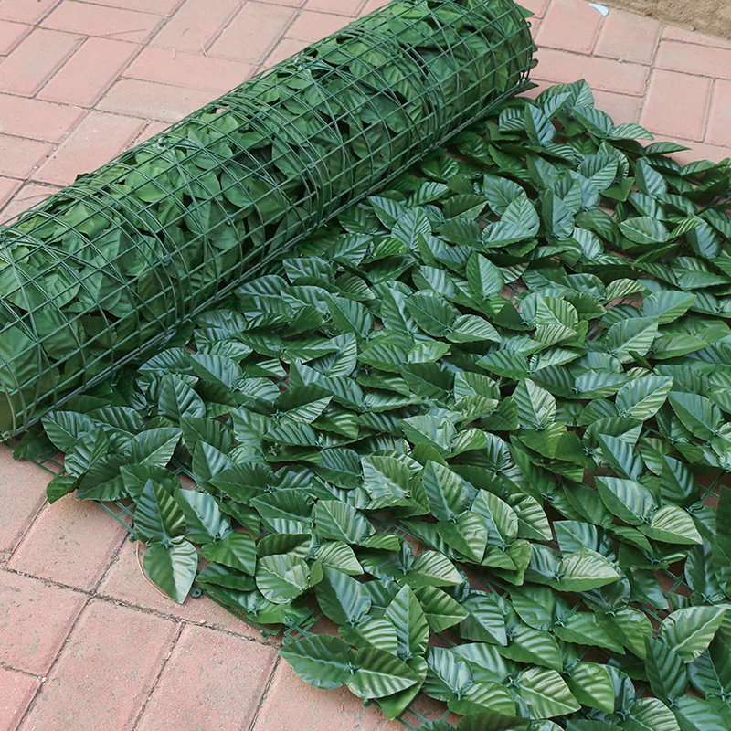 Factory Price plastic dark green leaves artificial green leaf fence used for garden decoration