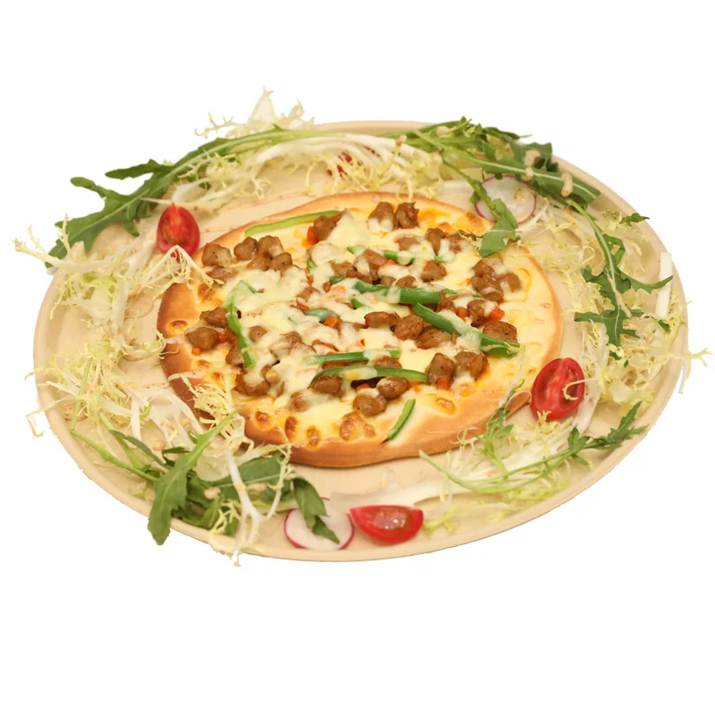 Хорошее качество, экологически чистые одноразовые тарелки для пиццы, микроволновые тарелки, биоразлагаемые тарелки для пиццы