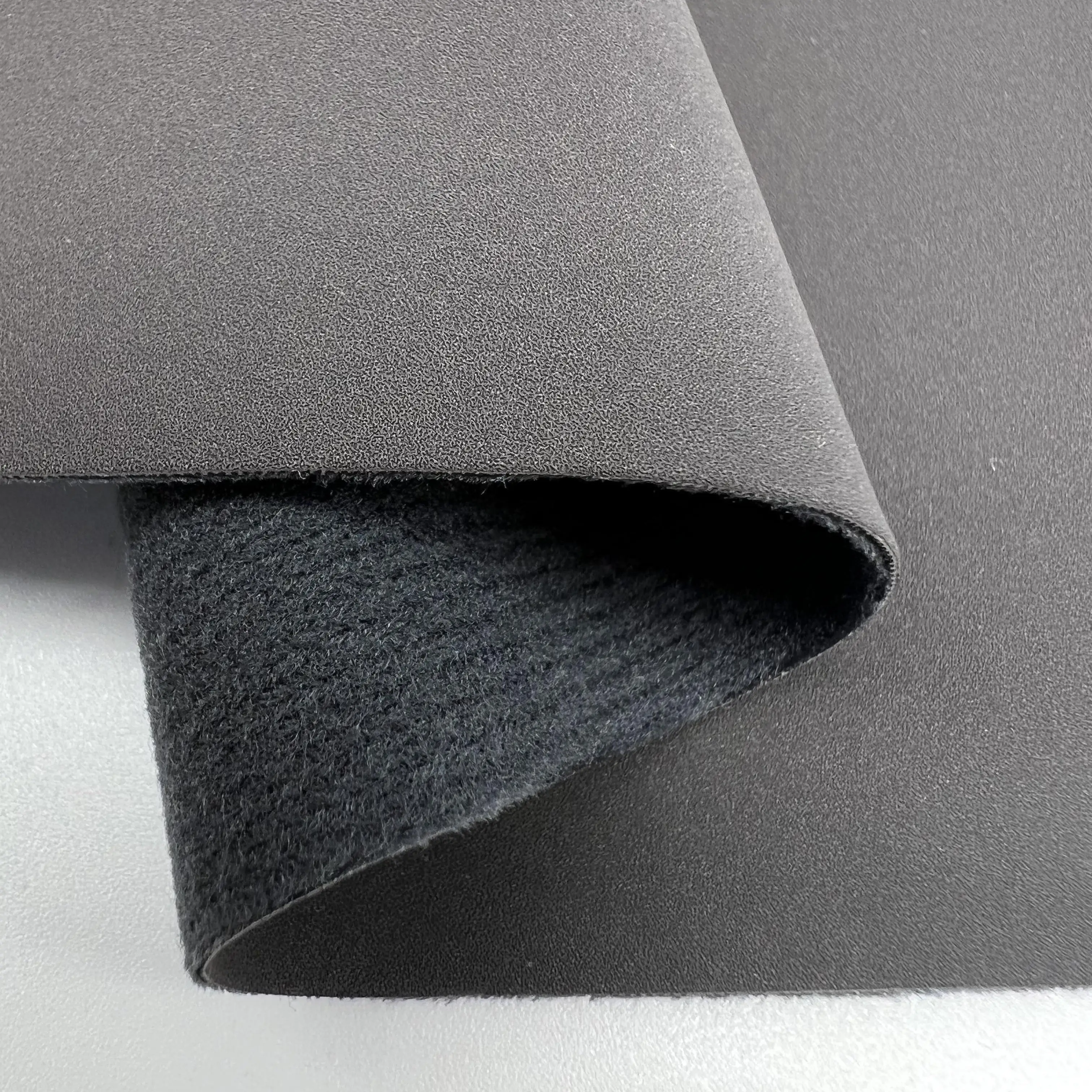 Wholesale Faux Rexine Leather Wear-Resistant Microfiber Flocking Pu Synthetic Suede Leather Fabric Supplier For Footwear