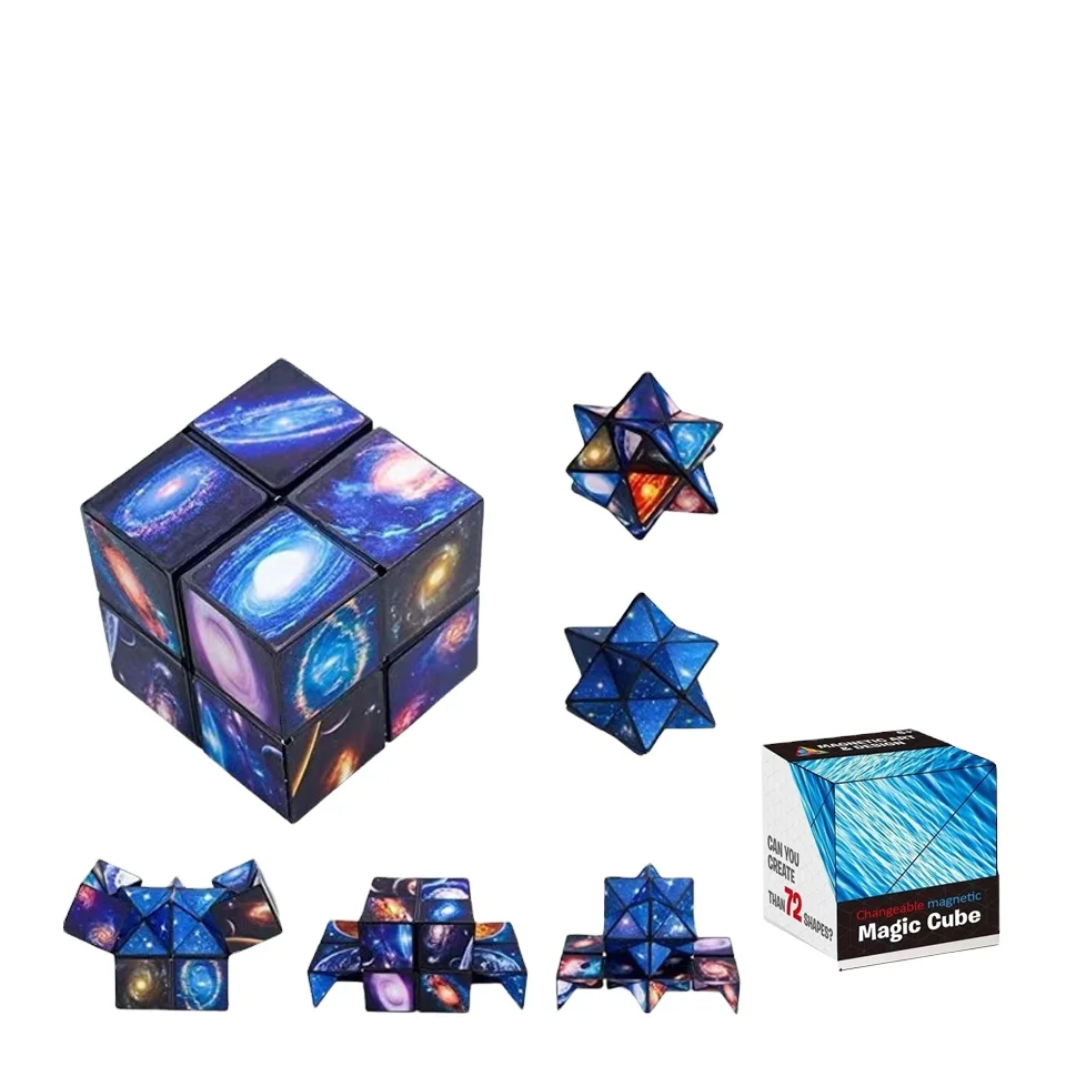 Magnetic Infinity Magic Cube Toys Changeable Infinite Cube Puzzle Game Decompression Antistress Fidget Toy For Adults Kids