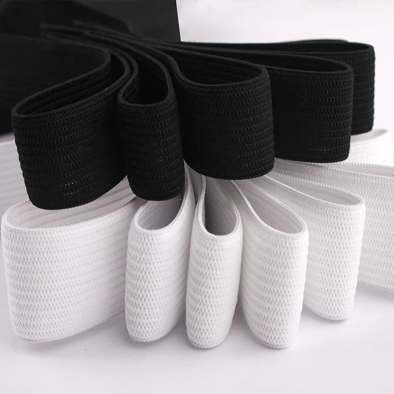Factory directly Sale White Black Polyester Knitted Elastic Tape band for garment