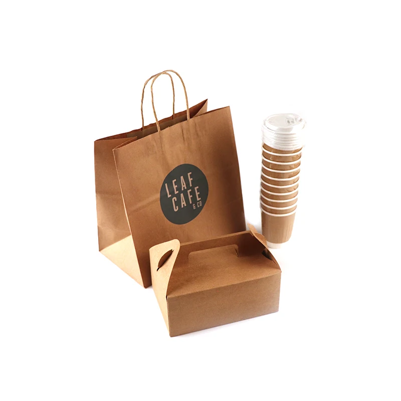 Machines making kraft paper bag wholesale kraft food packing bag with handle