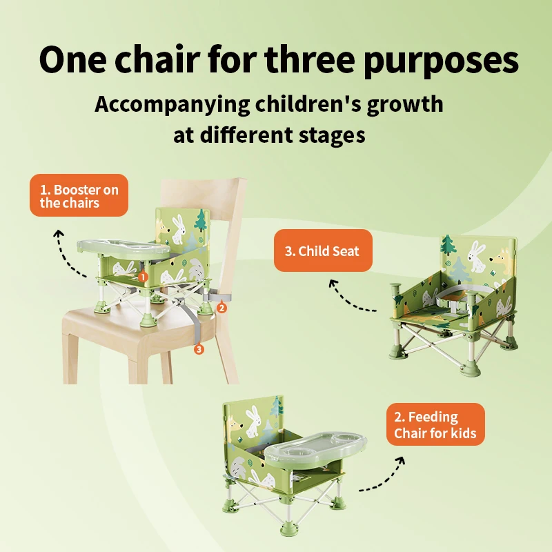 Prodigy CF002 Baby Safety Booster Dinner Chair  Easy Carry Foldable Feeding Dinning Chair  Use for Indoor or Outdoor