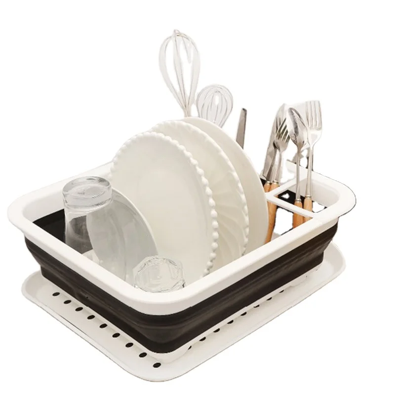 Extend kitchen folding plastic storage sink drying drainer holders dish rack