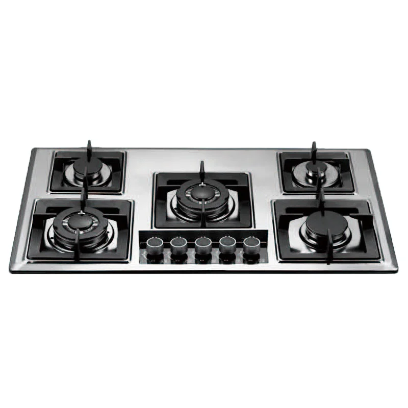 
Kitchen cooking gas hob 5 burner stainless steel panel built in gas stove auto lighter 