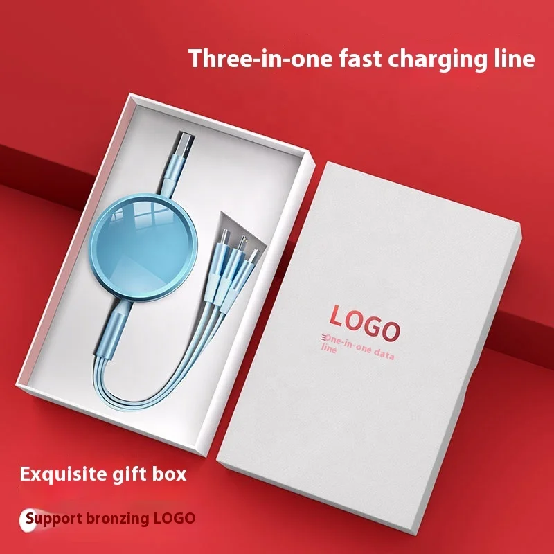 2024 High Quality Retractable 3 in1 Charging Cable USB-C Micro USB for Phone