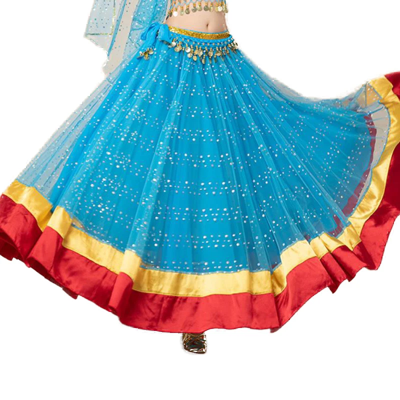 Wholesale stunning multicolored Bollywood Ballroom Belly dance Flamenco 720 degree TUTU Skirt Performance bottom for women