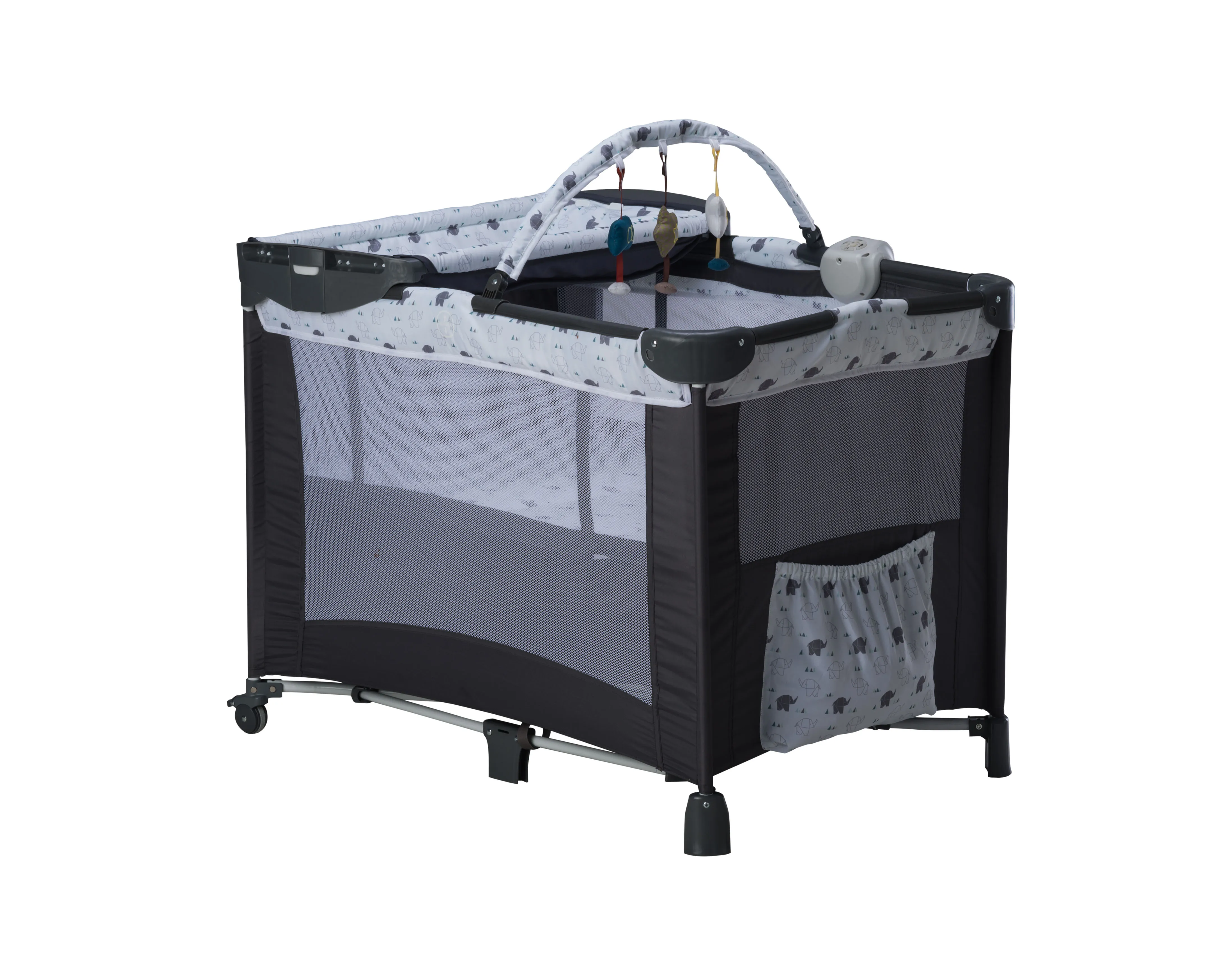 
Baby Crib Foldable Playpen Portable Playard Pack Travel Infant Bassinet Bed with vibrator and toys 