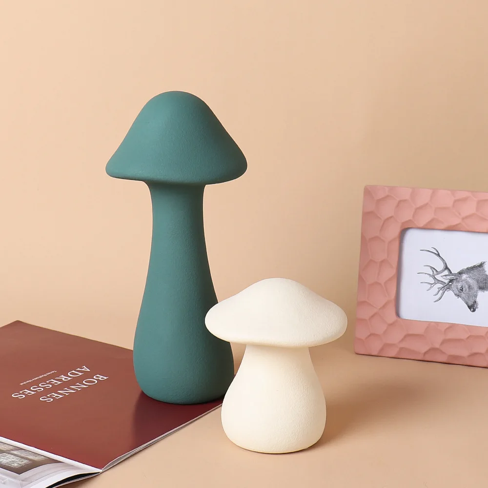 Creative Nordic Modern Home Decor Accessories Mushroom Shape Ceramic Ornaments For Home Decoration