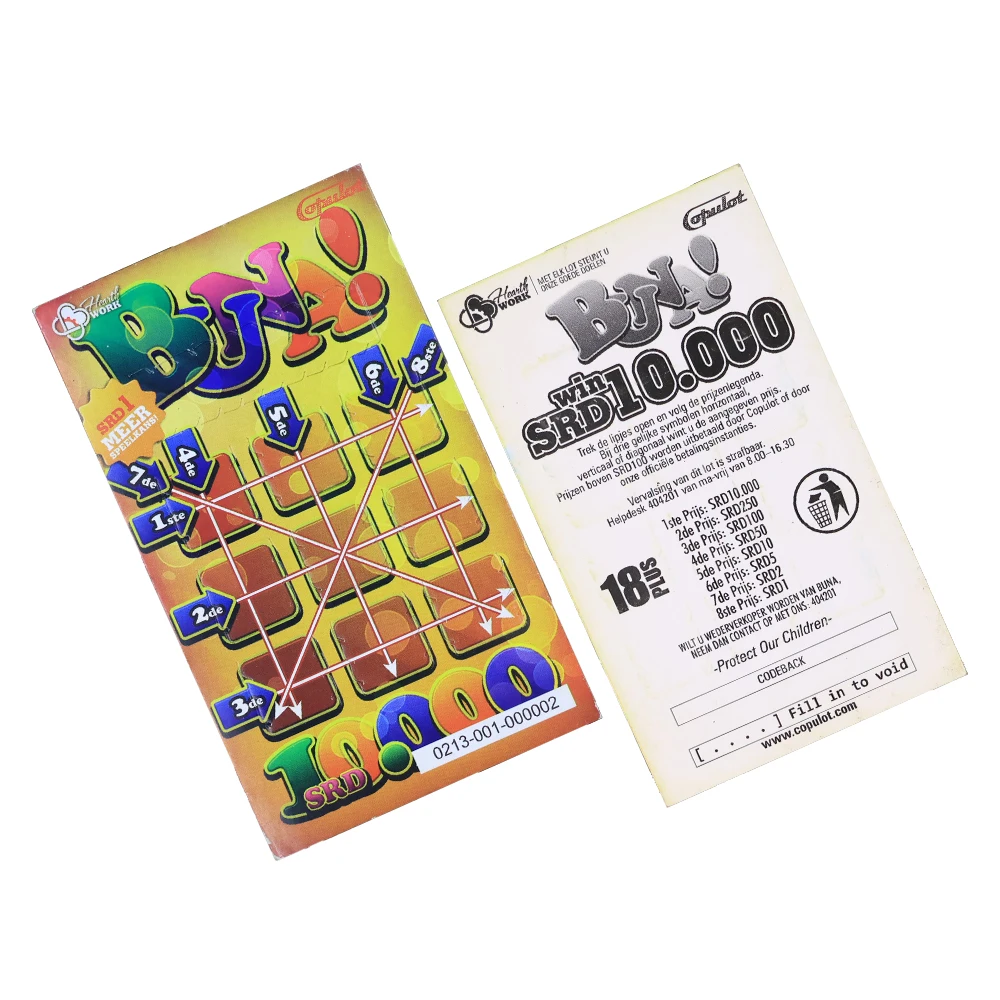 Professional Free Design pull cards Full Color digital printing Service pull tabs gambling tickets