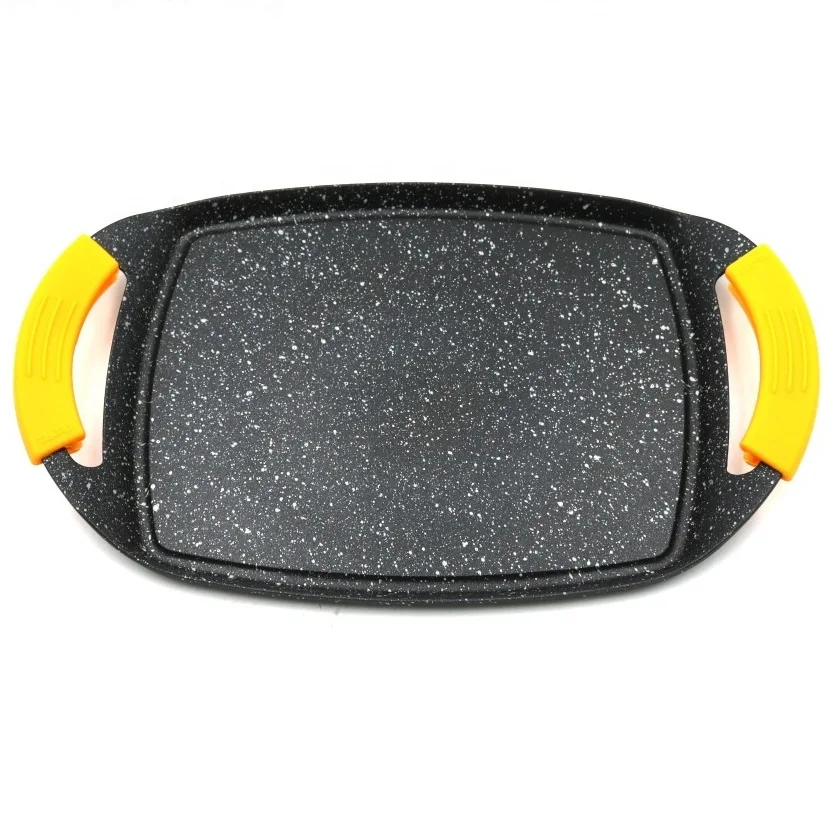 Aluminum teppanyaki plate Restaurant with Western food rectangular steak plate barbecue  grilled fish