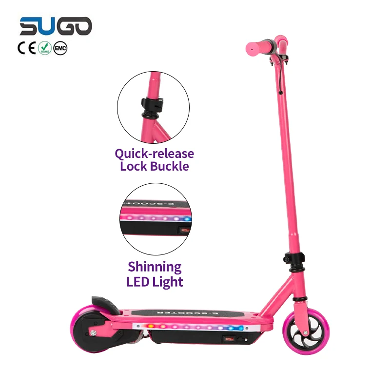 Hot Selling Electric Kick Scooter With LED Light At The Two Sides Of Footplate 2 Wheels Kids Electric Scooter