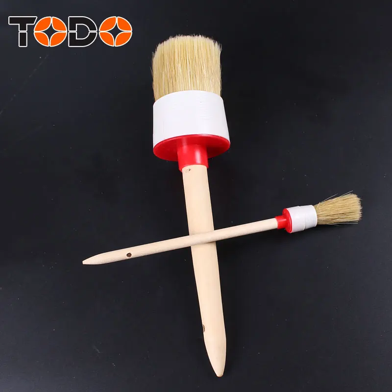 TODO brush round wooden handle paint brush with plastic ferrule