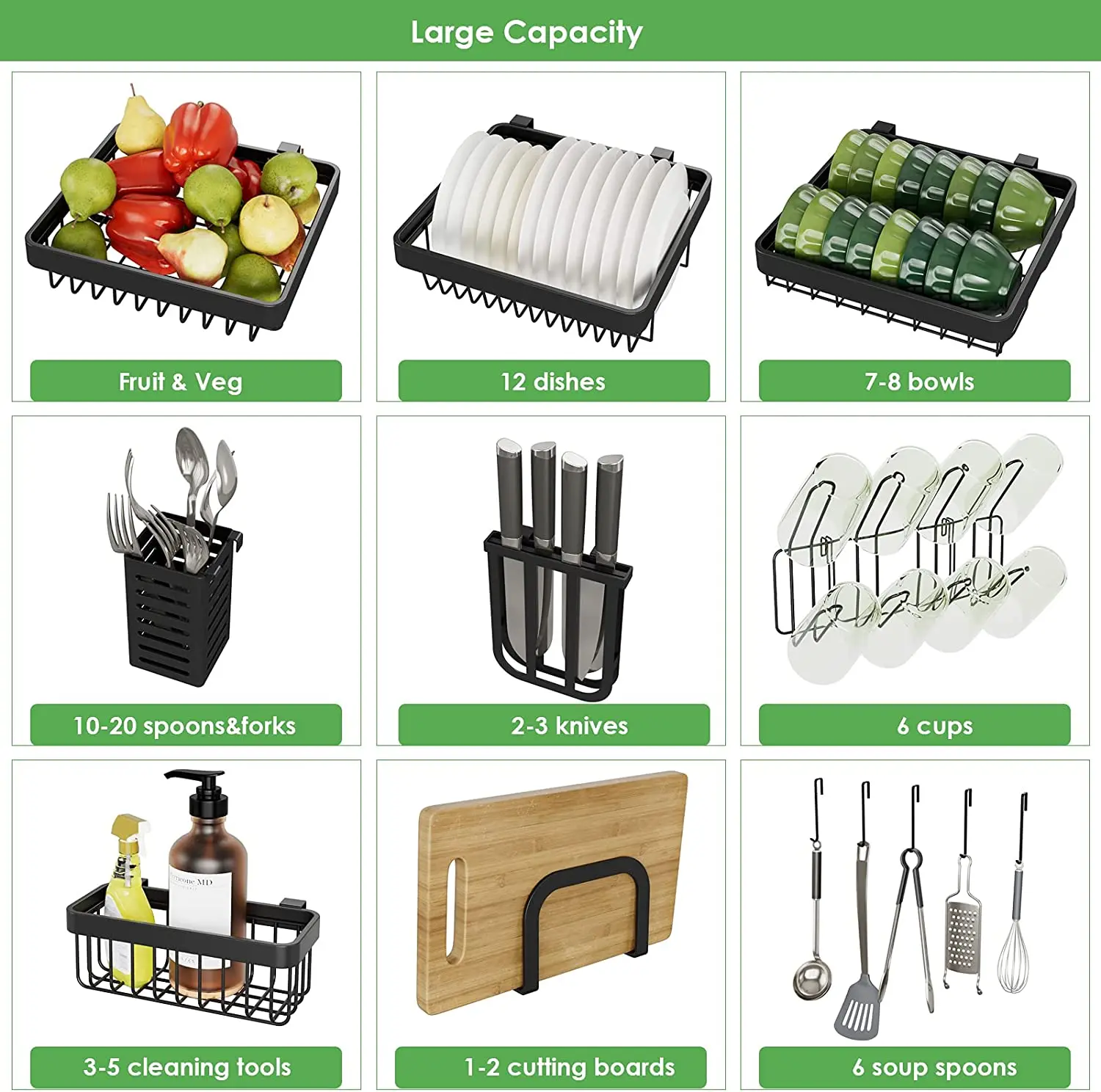 Multifunctional Manufacturer supply retractable storage shelf display kitchen over sink dish drying rack
