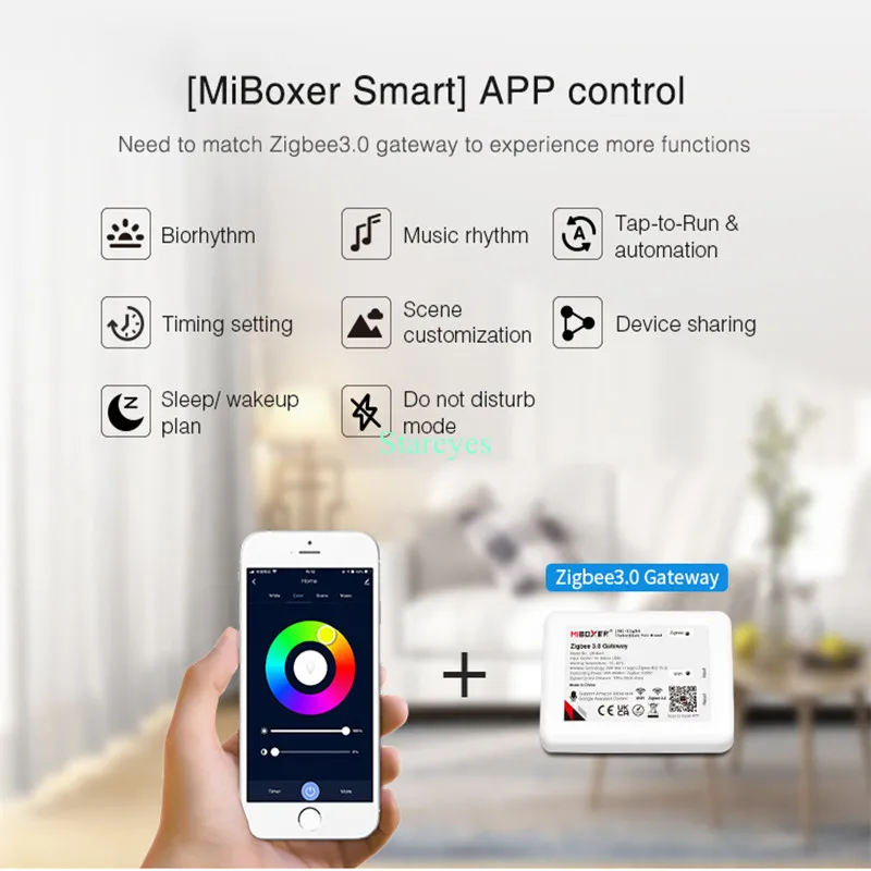 Mi Light Zigbee Controller DC12-24V FUT035Z FUT037Z FUT038Z FUT039Z MiBoxer Tuya Single Color RGB CCT RGBW LED Strip Tape remote