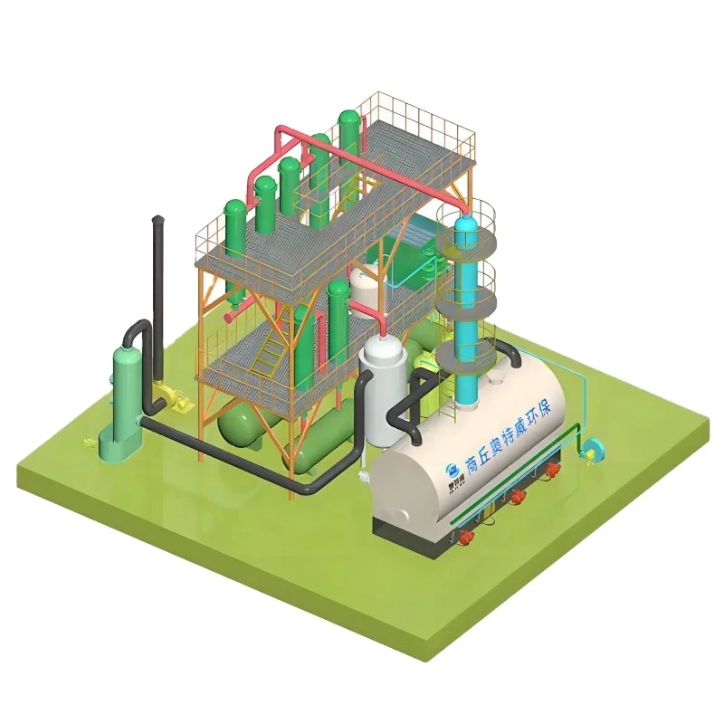Low cost 10tons used plastic tyre pyrolysis oil recycling to diesel distillation plant
